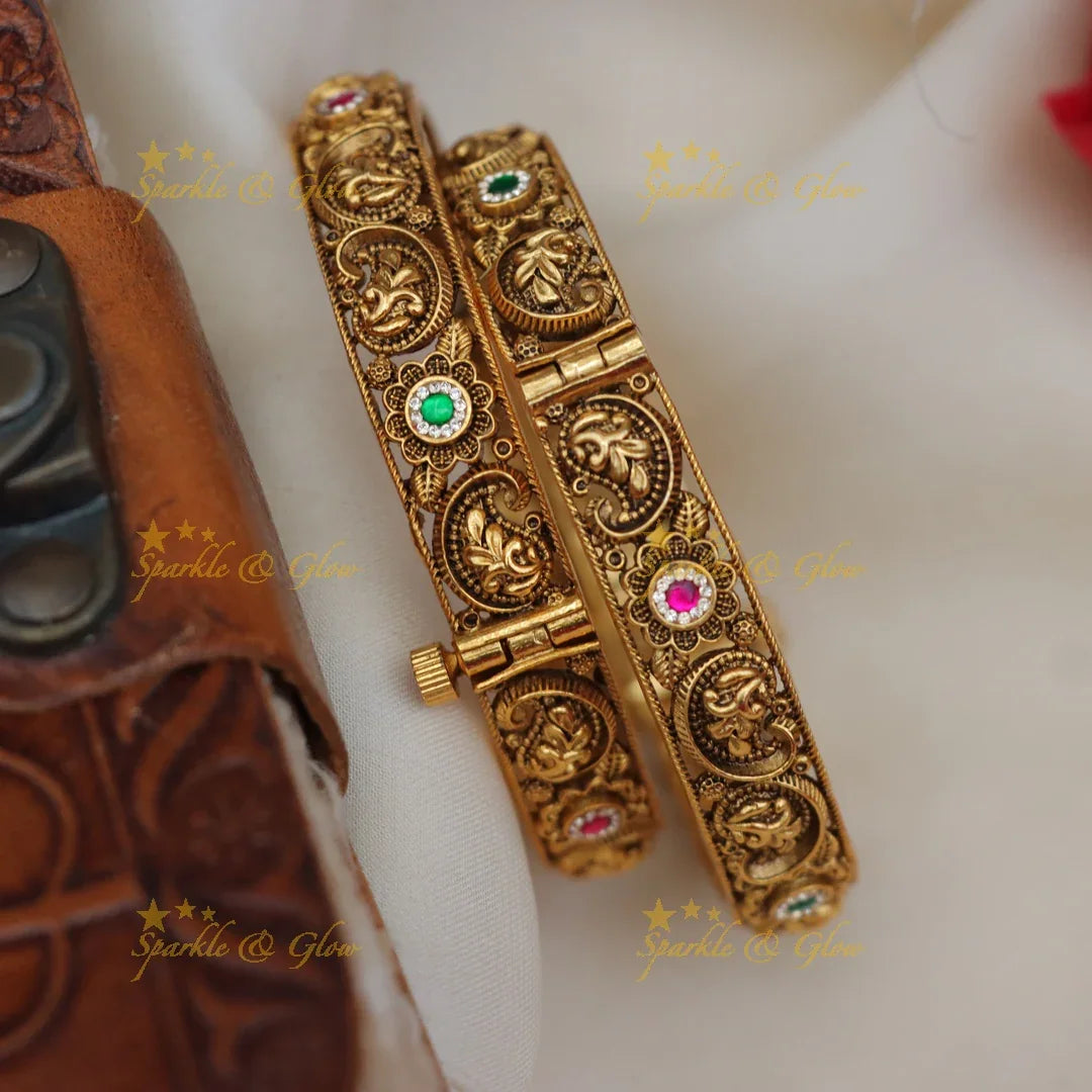 Leaf & Floral Kemp Bangles - Festive Elegance