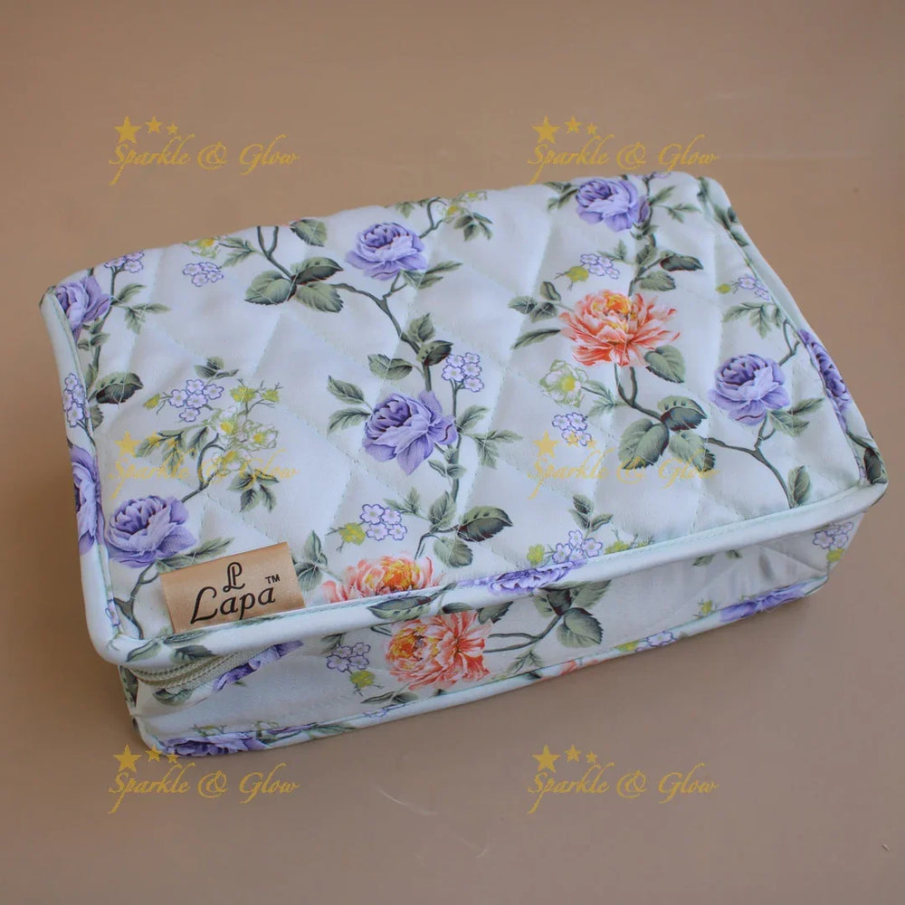 Beautiful Floral print multiple section jewellry organizer - Sparkle and Glow