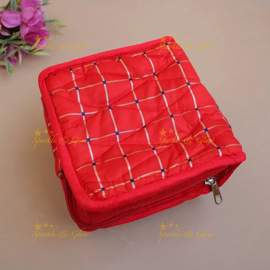 Checks design multiple section jewellry organizer - Sparkle and Glow