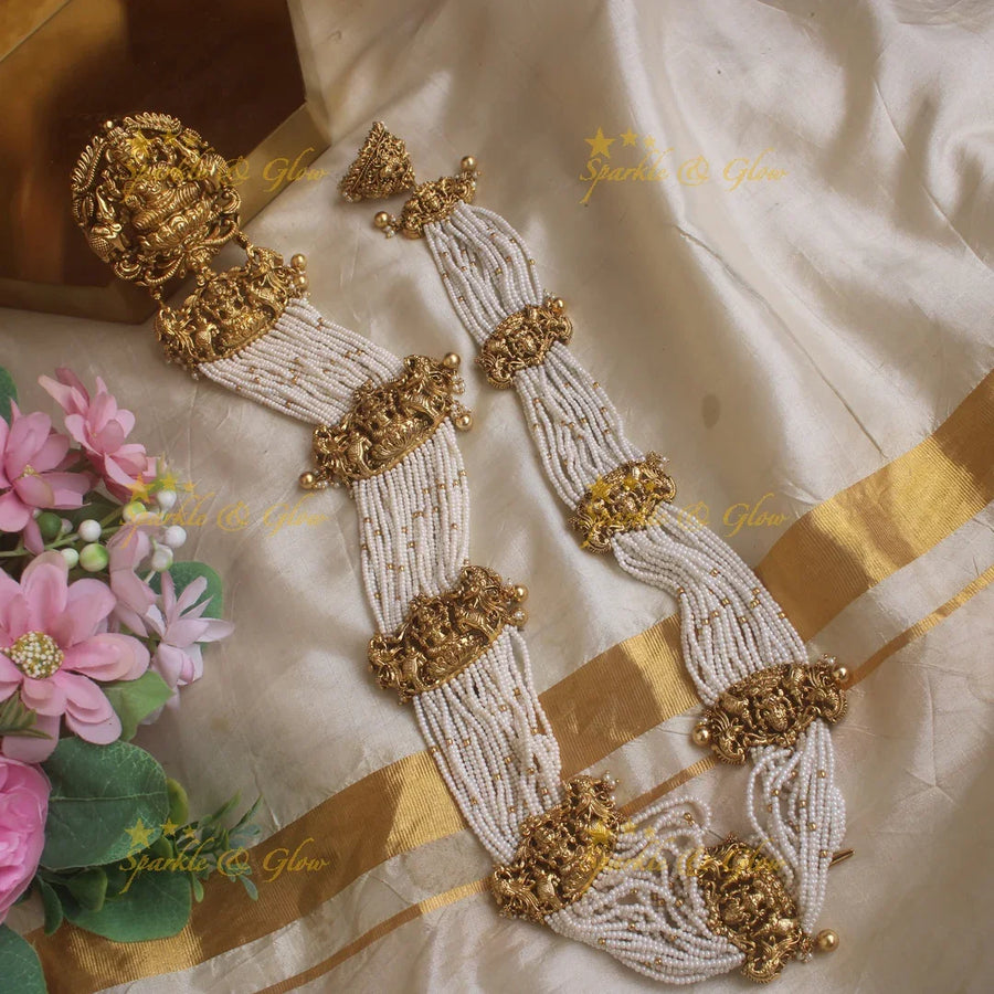 Statement celebrity inspired gold alike pearl cluster Nagas Jadabilla - Sparkle and Glow