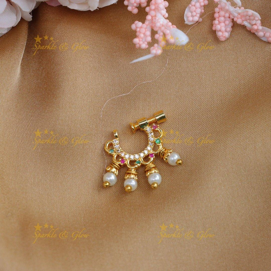 Beautiful AD stone multi colour nose pin - Sparkle and Glow