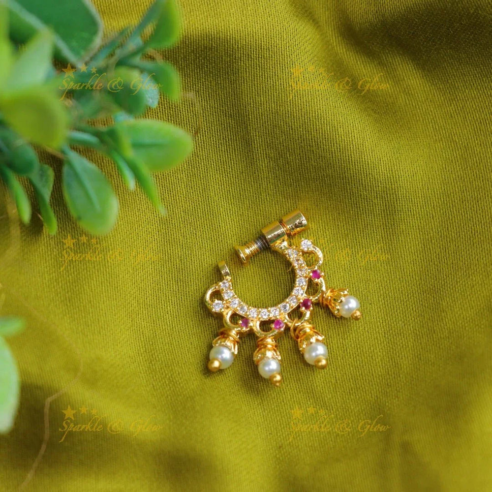 Beautiful AD stone multi colour nose pin - Sparkle and Glow