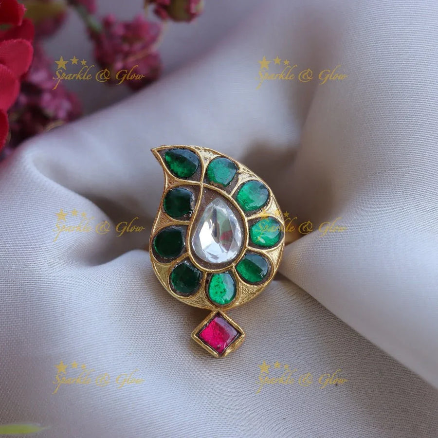 Pretty mango design finger ring - Multi 1 - Sparkle and Glow