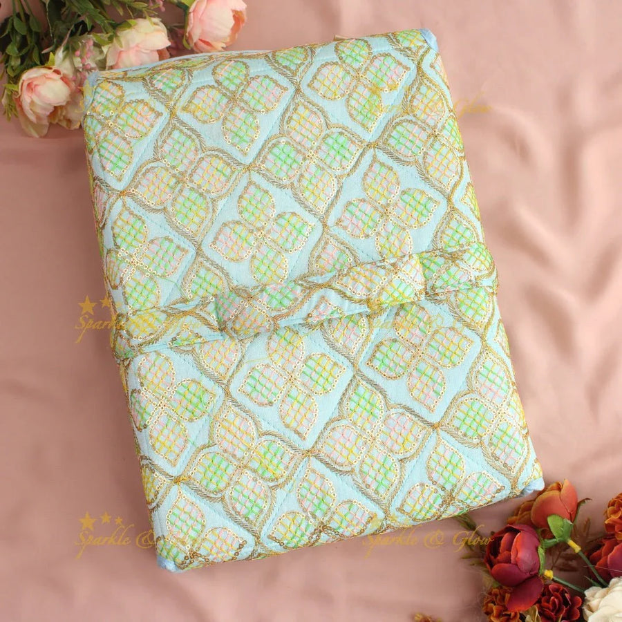 Leaf print multiple section jewellry organizer - Cream - Sparkle and Glow