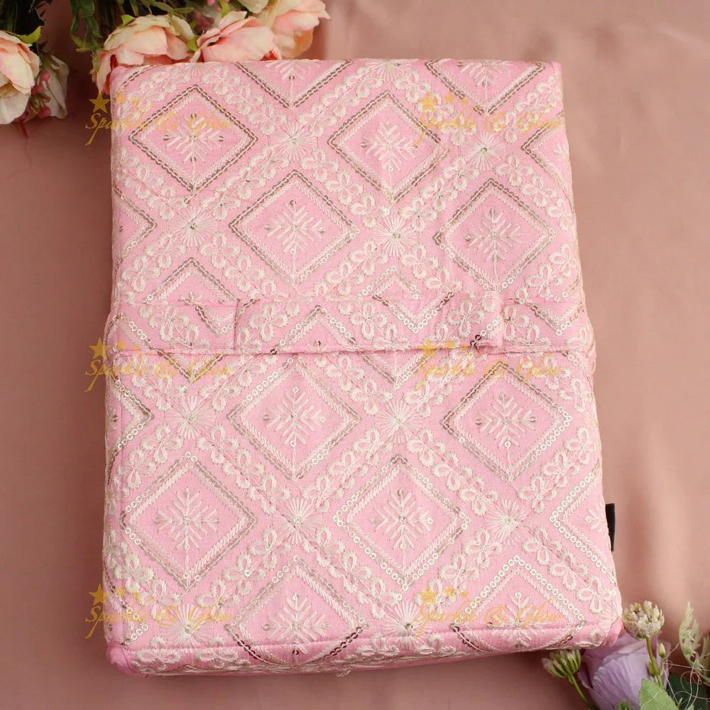 Pretty embroidery design jewellery organiszer - Pink - Sparkle and Glow