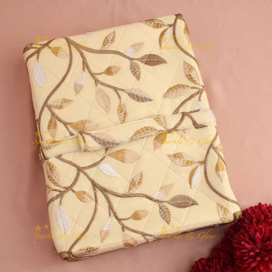 Simple and elegant leaf printed jewellery organizer - Red - Sparkle and Glow