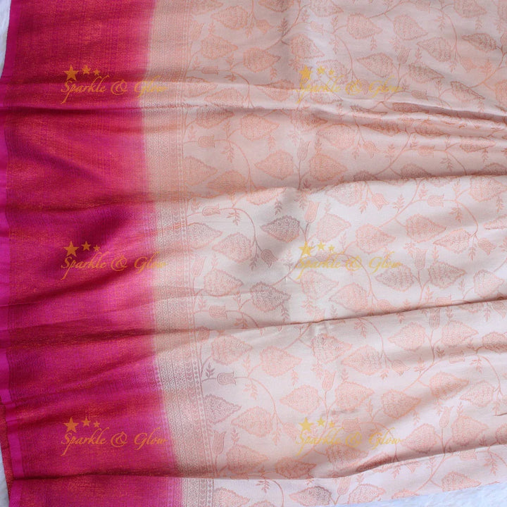 Pretty leaf printed light green with dark green border kubera pattu soft silk saree - Sparkle and Glow