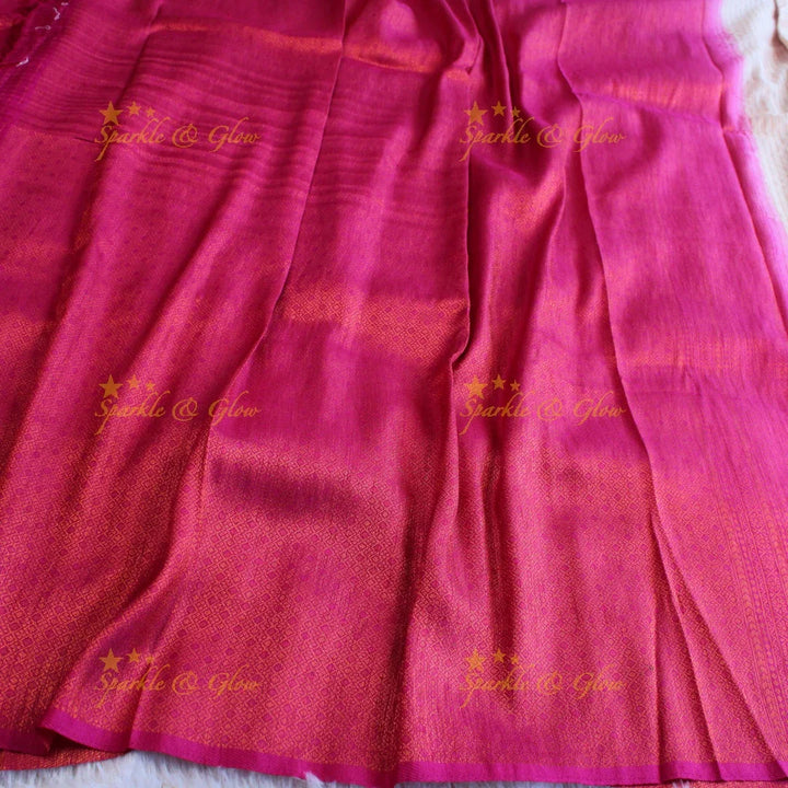 Pretty leaf printed light green with dark green border kubera pattu soft silk saree - Sparkle and Glow