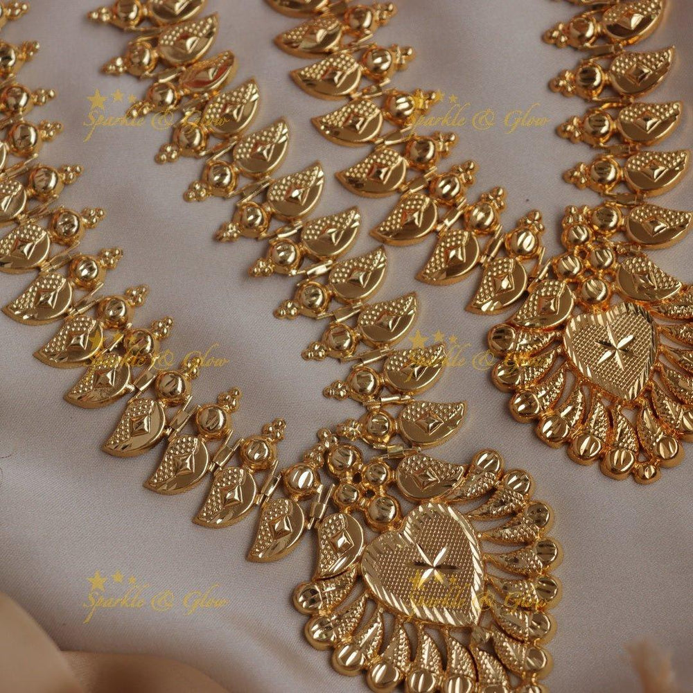 Elegant micro gold polished kerala style long and short combo set - Sparkle and Glow