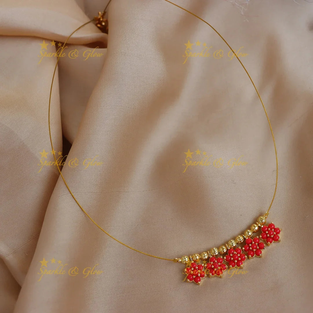 Stunning Floral Double Pendant Invisible Necklace - Sparkle and Glow