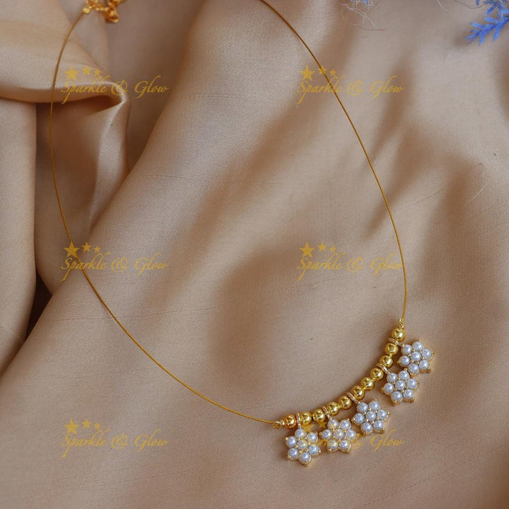 Stunning Floral Double Pendant Invisible Necklace - Sparkle and Glow