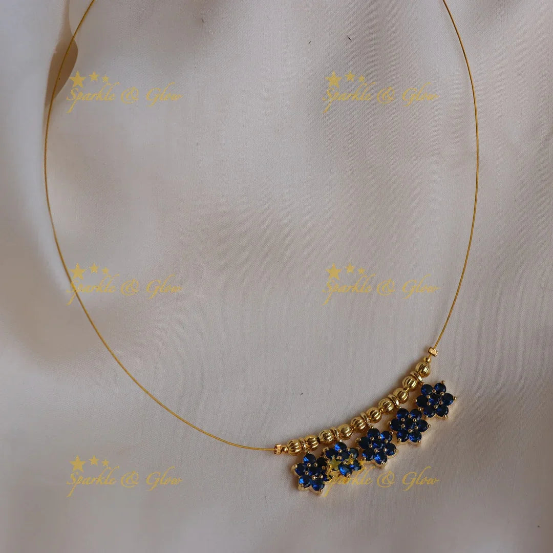 Stunning Floral Double Pendant Invisible Necklace - Sparkle and Glow