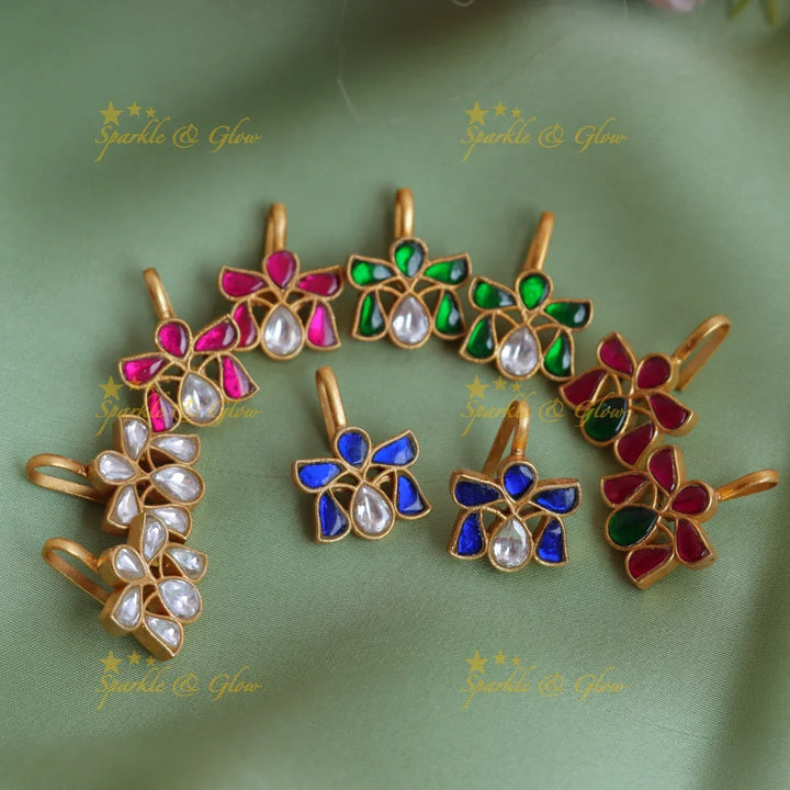 Elegant Jadau Kundan Teardrop Bugadi Earrings - Sparkle and Glow