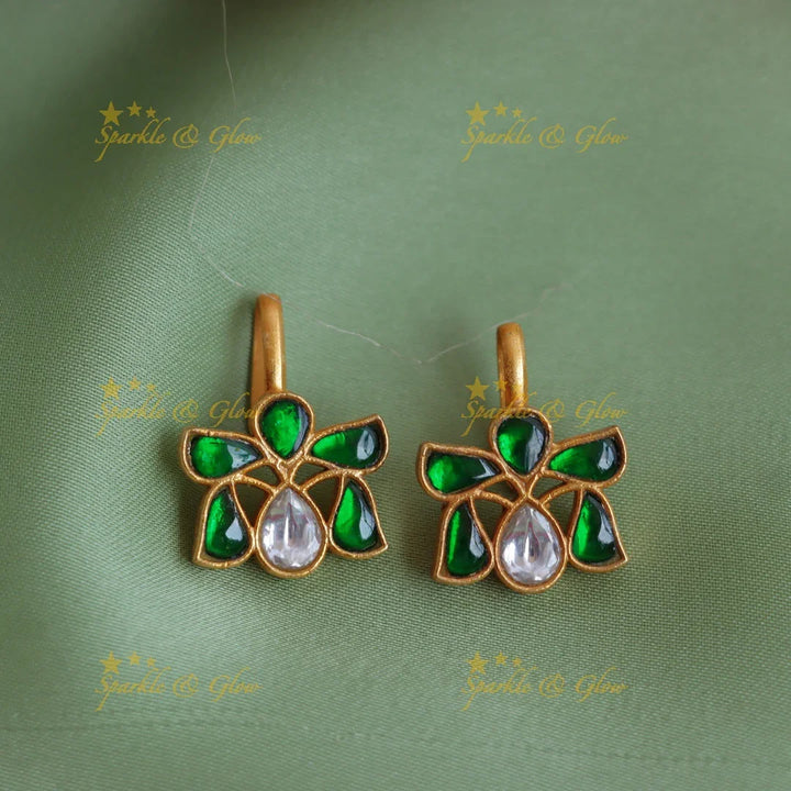 Elegant Jadau Kundan Teardrop Bugadi Earrings - Sparkle and Glow