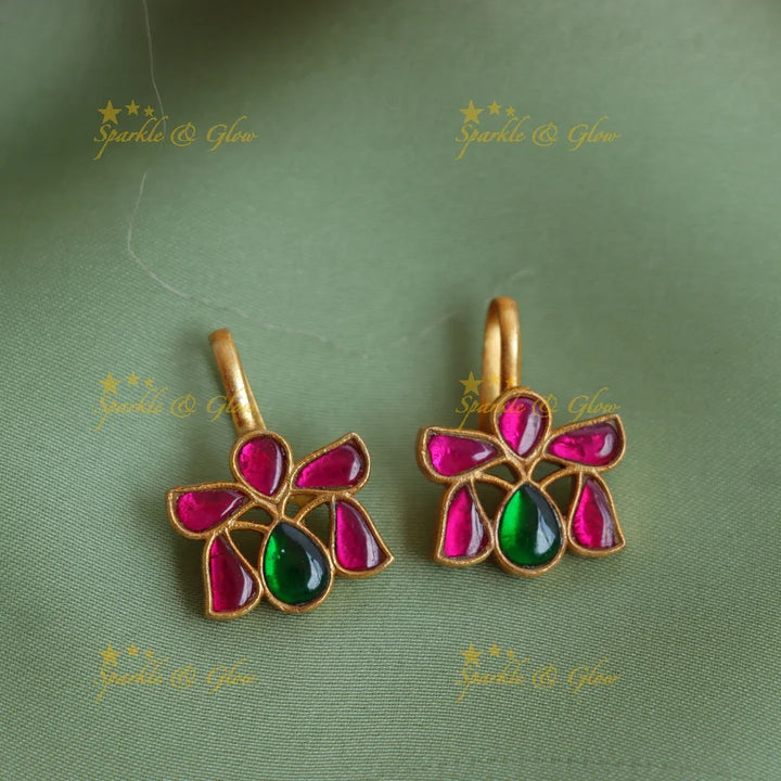 Elegant Jadau Kundan Teardrop Bugadi Earrings - Sparkle and Glow