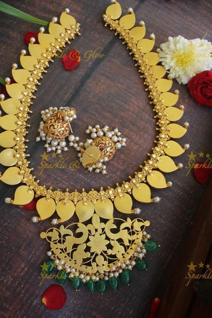 Jadau kundan Mango Haram - Navarathna -- READY TO SHIP - Sparkle and Glow