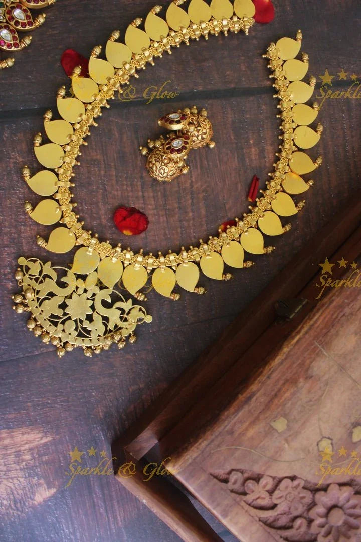 Jadau kundan Mango Haram - Navarathna -- READY TO SHIP - Sparkle and Glow