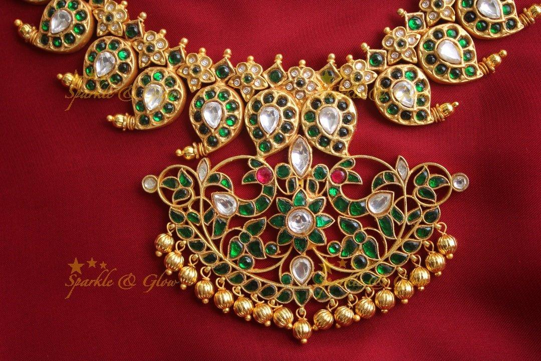 Jadau kundan Mango Haram - Navarathna -- READY TO SHIP - Sparkle and Glow