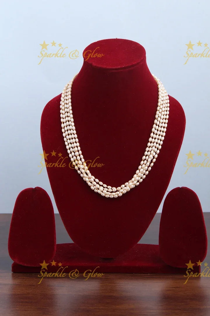 Five Layered Pearl chain 18 inches - Sparkle and Glow