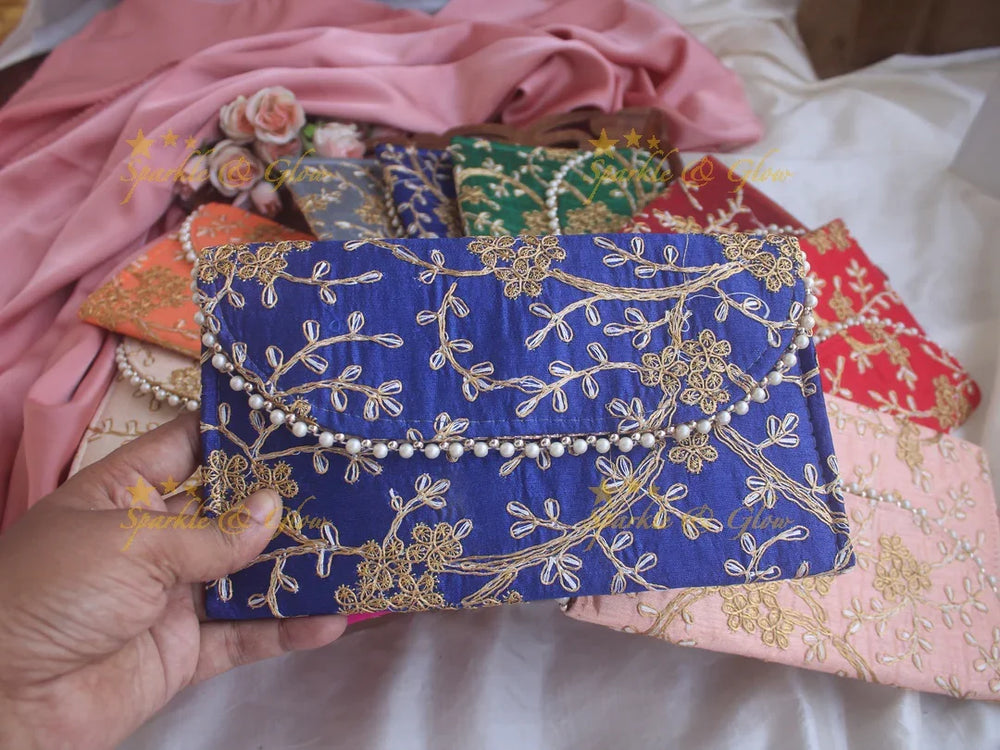 Embroiderd 9*5 inch clutch return gifts - Sparkle and Glow