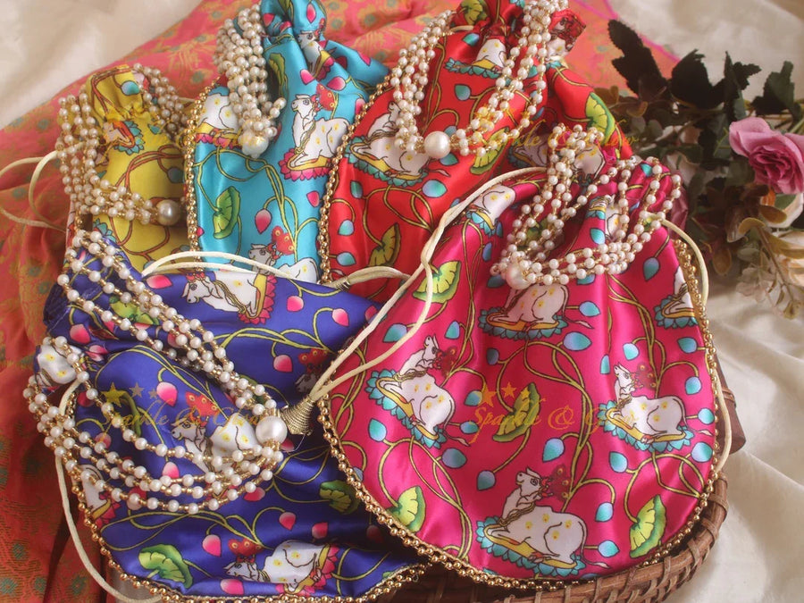 Pichwai 8.5*8 inch potli bags - Sparkle and Glow