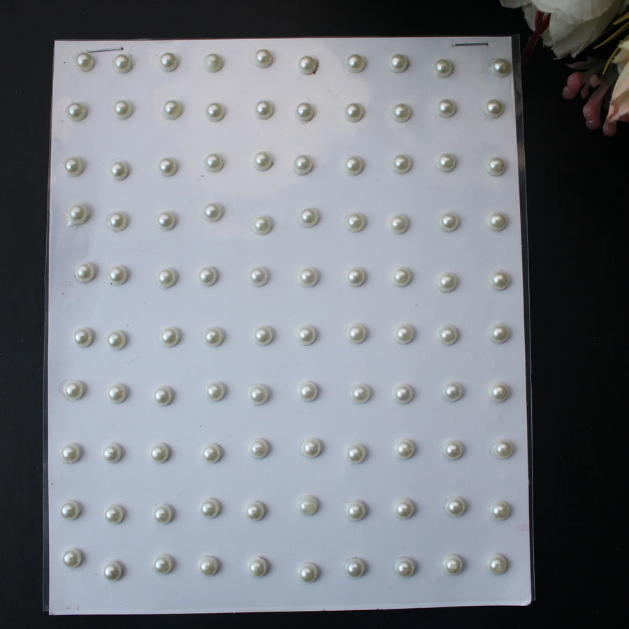 Large Flat Back Pearl Stickers – Pack of 100 - Sparkle and Glow
