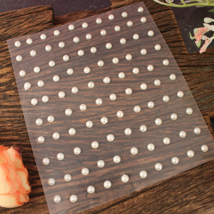 Flat Back Pearl Stickers – Pack of 100 - Sparkle and Glow