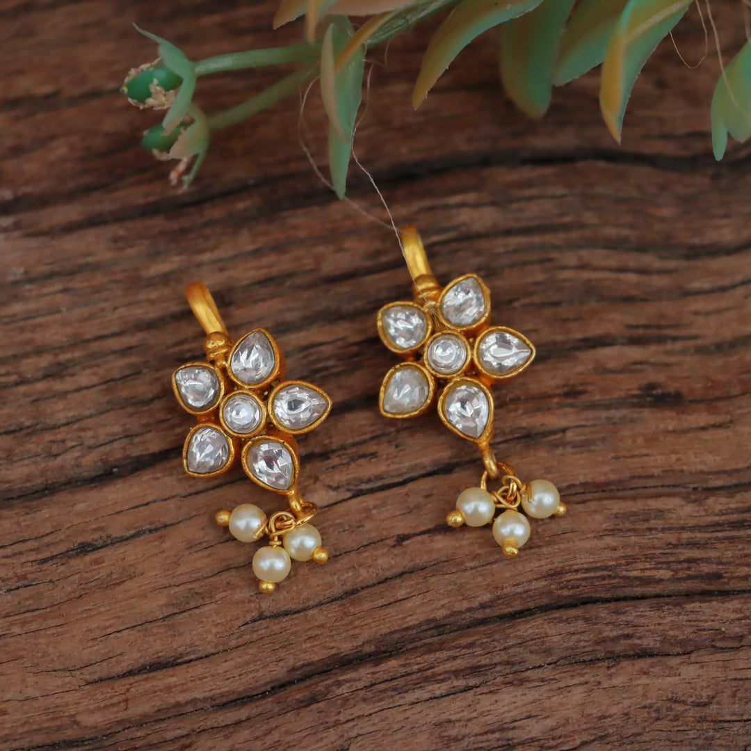 Floral Star Kundan Jadau Bugadi Earrings