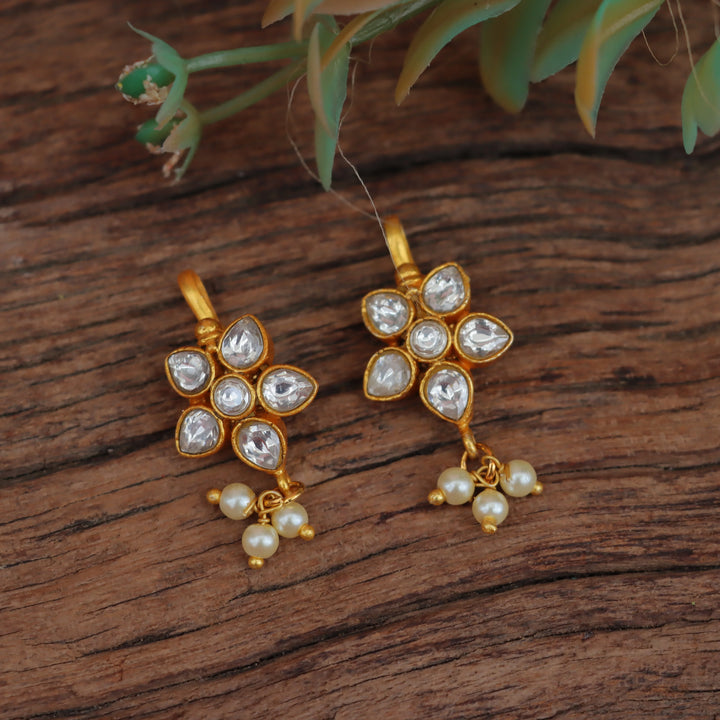 Floral Star Kundan Jadau Bugadi Earrings