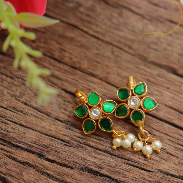 Floral Star Kundan Jadau Bugadi Earrings